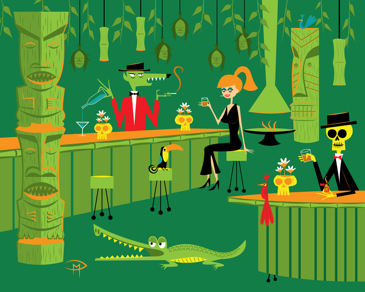 "Jungle Room Romance" 8"x10" Giclee Fine Art Print