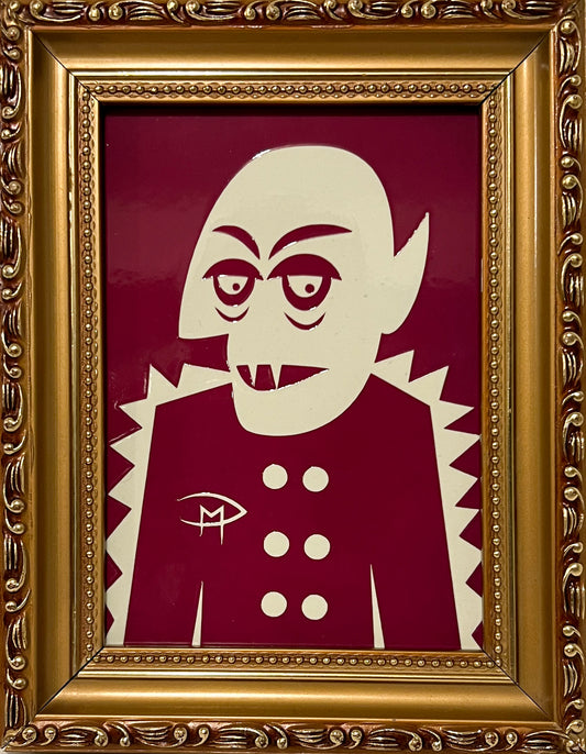 Nosferatu Glow In The Dark 5x7  Mounted On Masonite Gold Frame