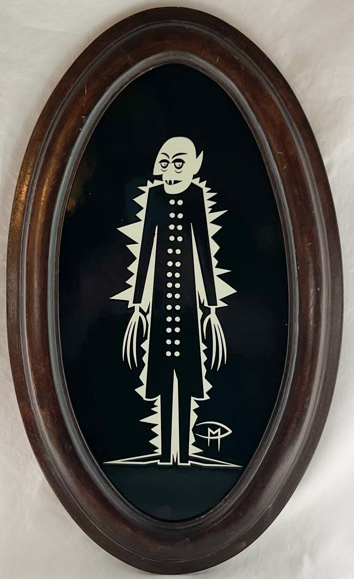 Nosferatu Glow In The Dark Mounted On Masonite Oval Frame