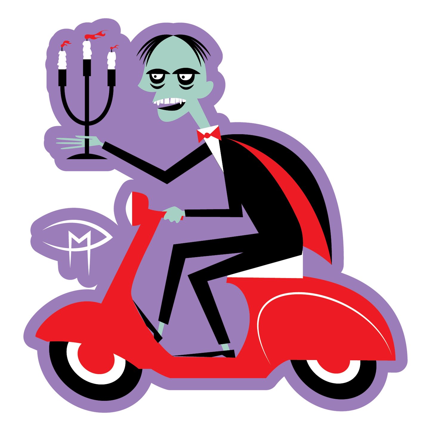 Phantom On A Vespa Sticker