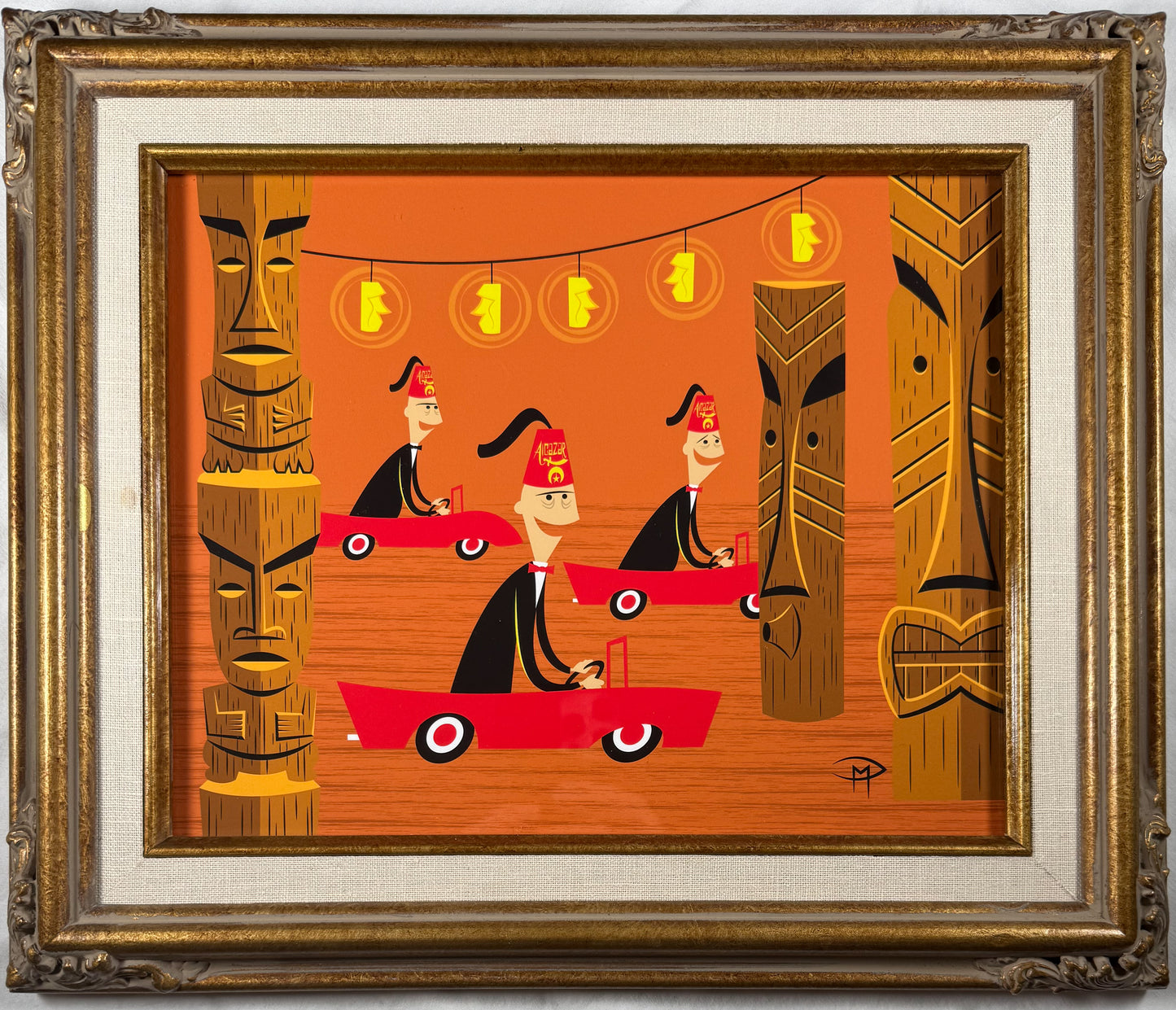 "Polynesian Parade Orange" 8"x10" Giclee Fine Art Print FRAMED