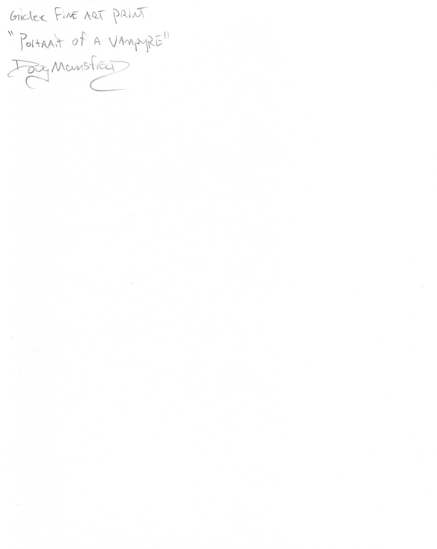 "Portrait Of A Vampyre" 8"x10" Giclee Fine Art Print