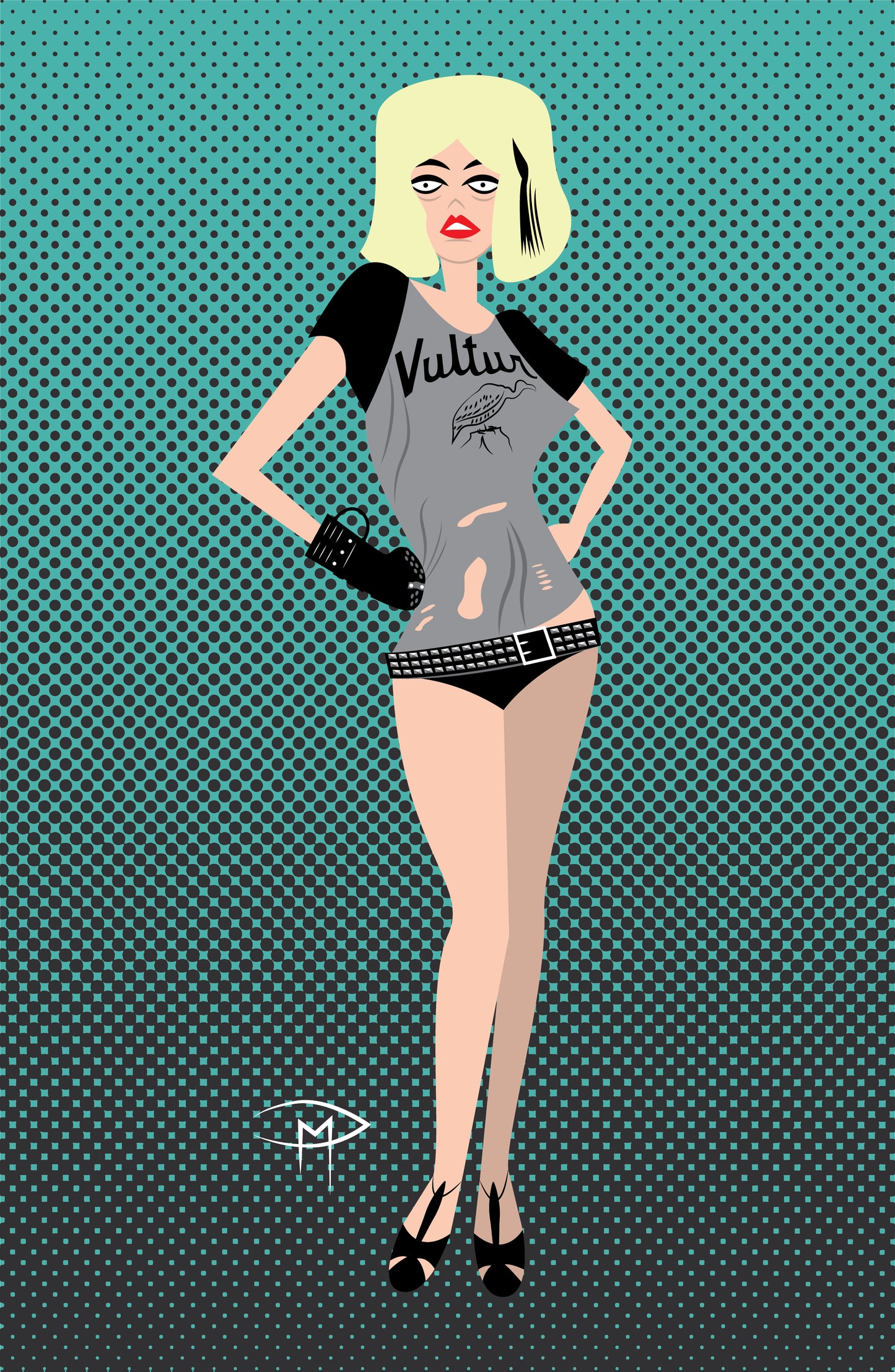 Punk Playmate Halftone Poster