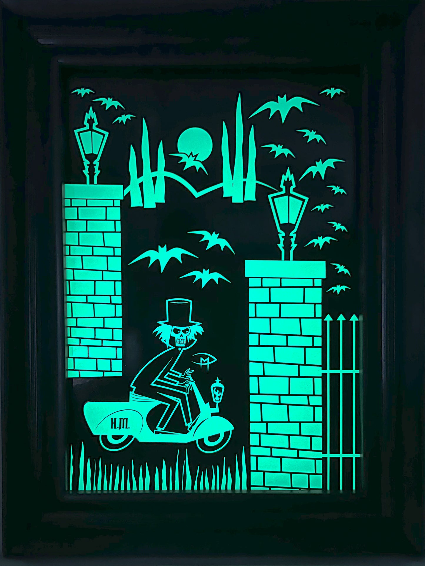 Return To The Mansion Mounted On Masonite Glow In The Dark