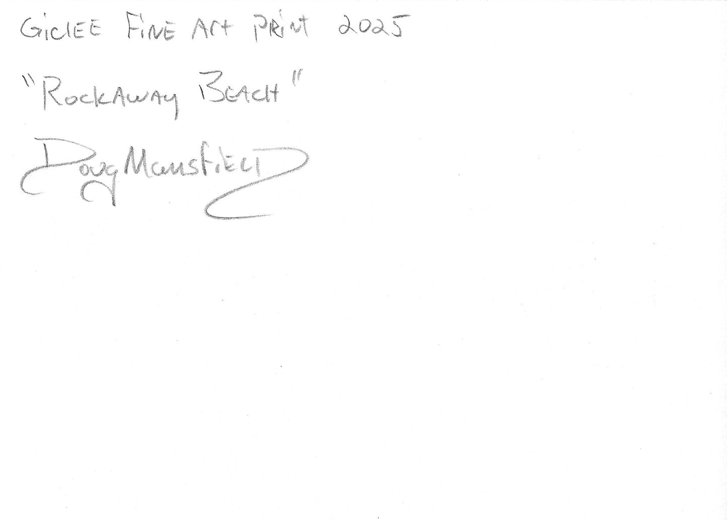 "Rockaway Beach" 5"x7" Giclee Fine Art Print