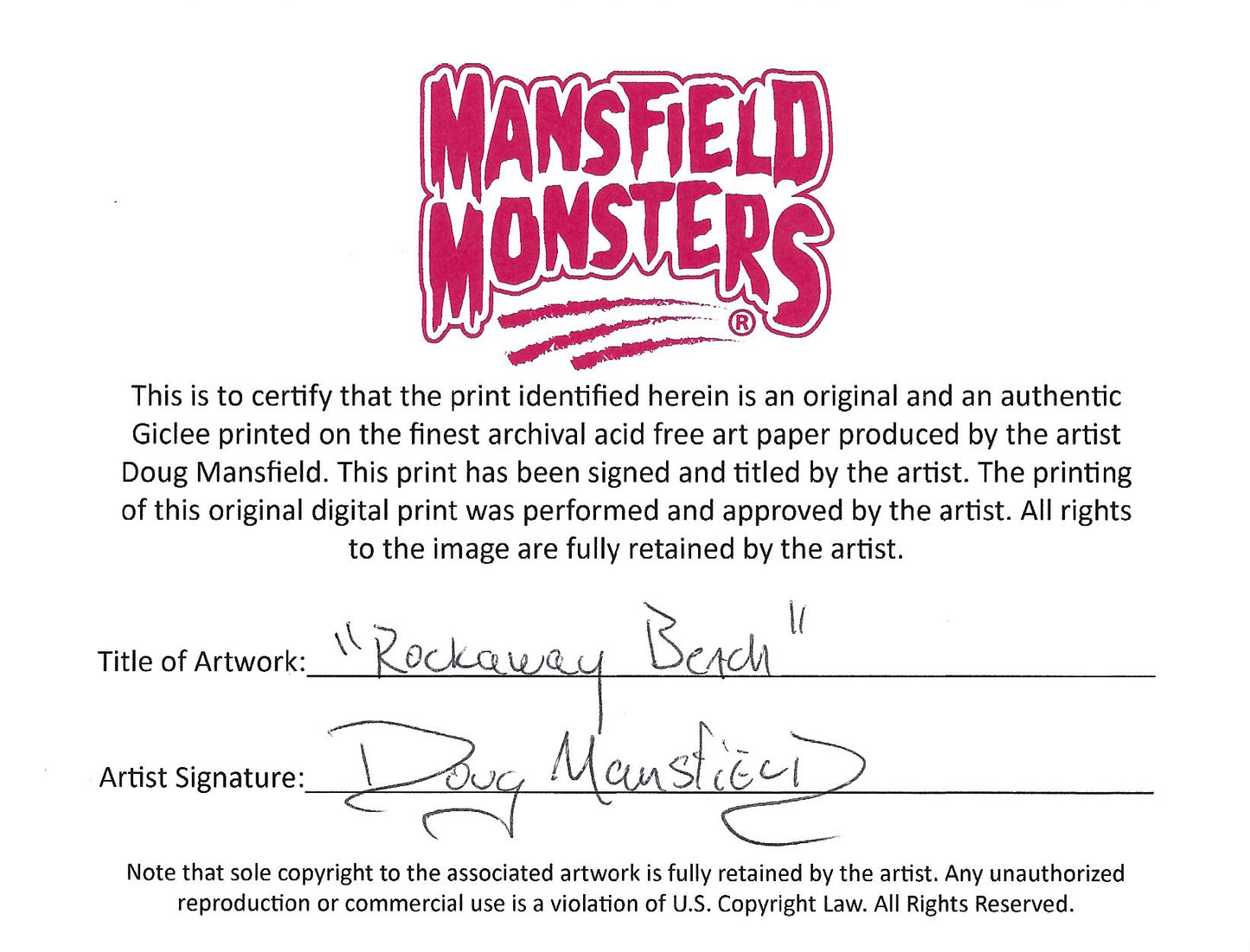 "Rockaway Beach" 8"x10" Giclee Fine Art Print