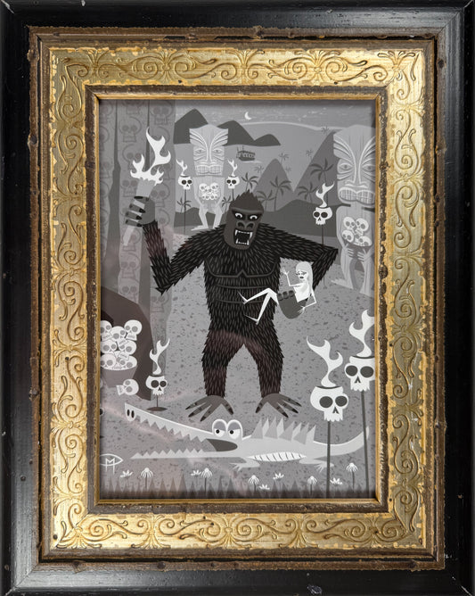 "Skull Island" 5"x7" Giclee Fine Art Print FRAMED 1