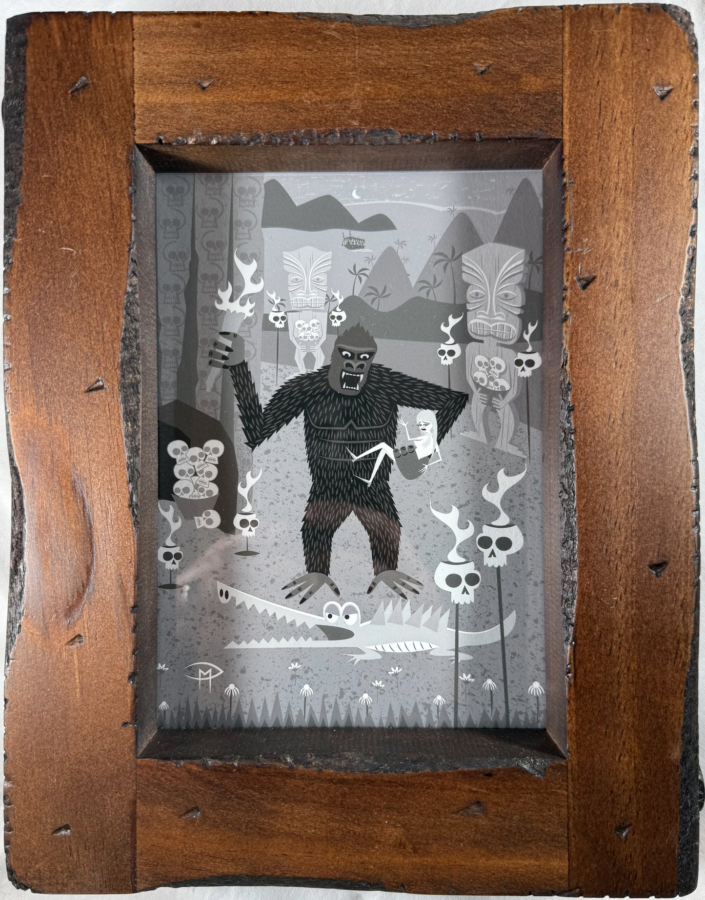 "Skull Island" 5"x7" Giclee Fine Art Print FRAMED 2