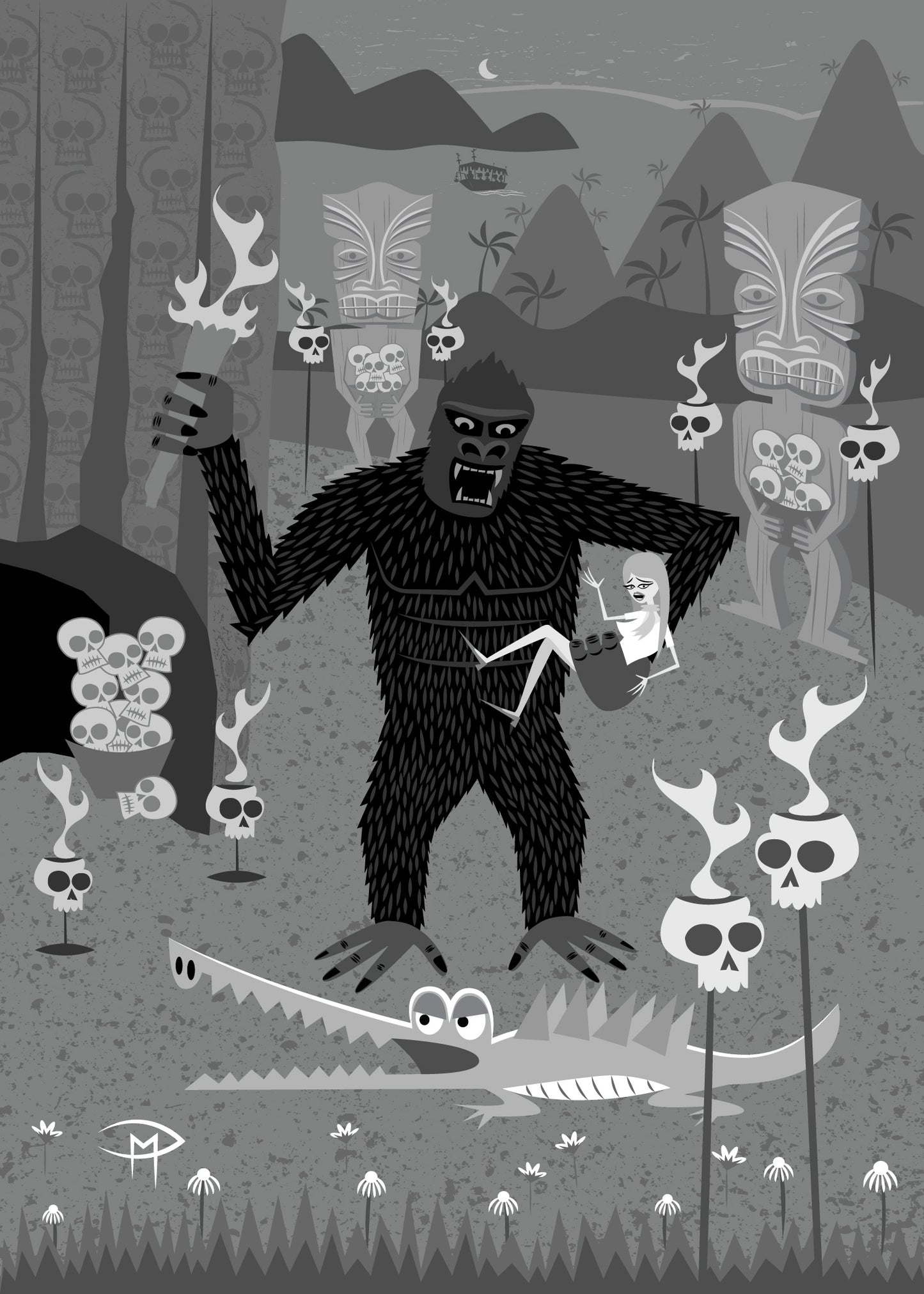 "Skull Island" 5"x7" Giclee Fine Art Print