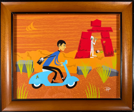 "Spock In Pursuit" 8"x10" Giclee Fine Art Print FRAMED