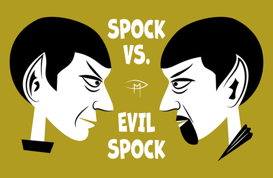 Spock Vs. Evil Spock Gold Poster