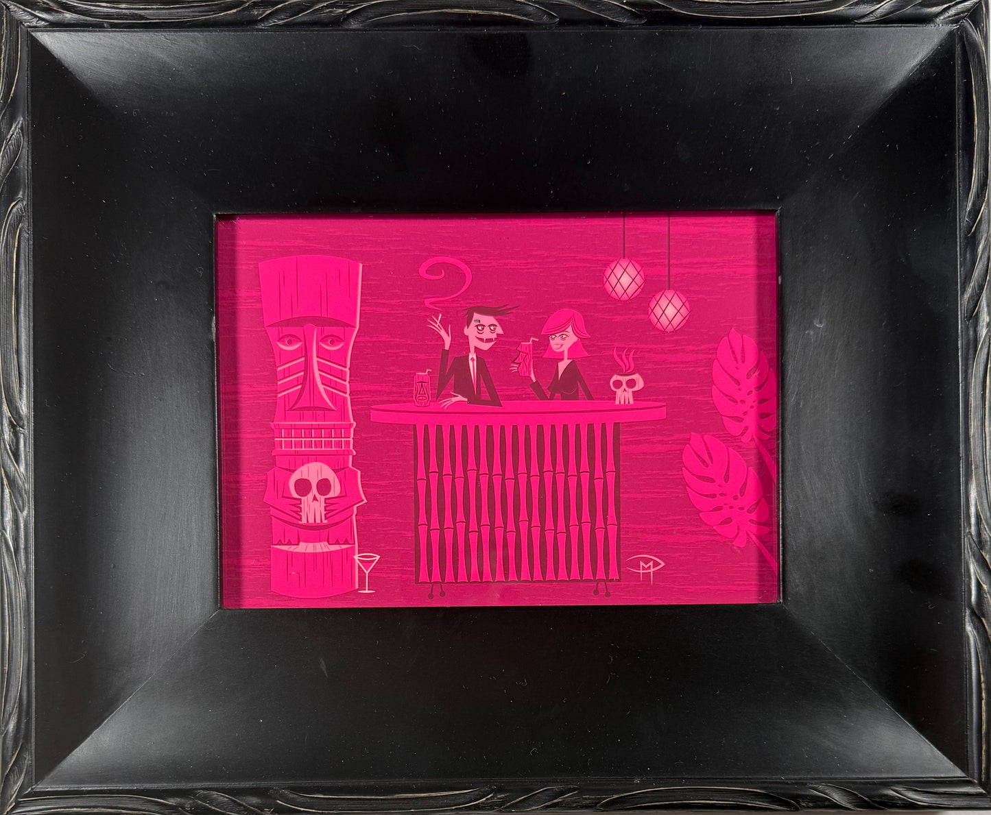 "The Pink Martini" 5"x7" Giclee Fine Art Print FRAMED