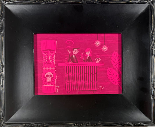 "The Pink Martini" 5"x7" Giclee Fine Art Print FRAMED