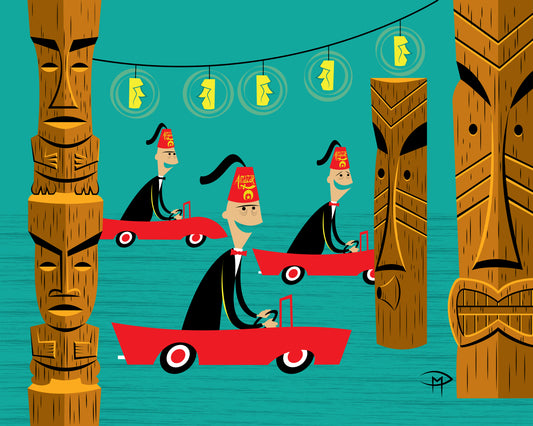 "Polynesian Parade Blue" 8"x10" Giclee Fine Art Print