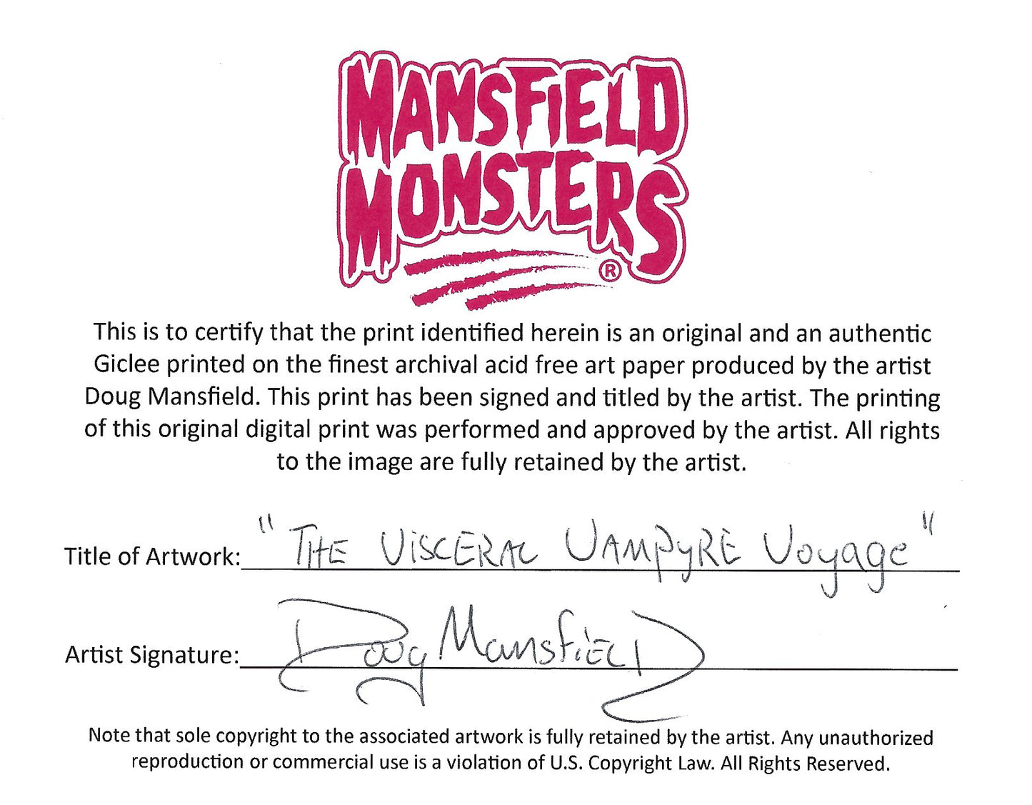 "The Visceral Vampyre Voyage" 8"x10" Giclee Fine Art Print