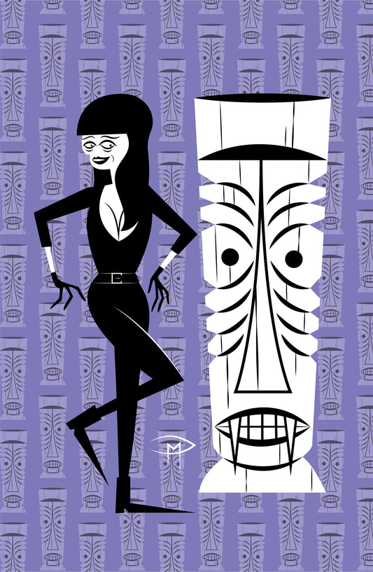 Tura Satana Tiki Ghool Pattern Poster