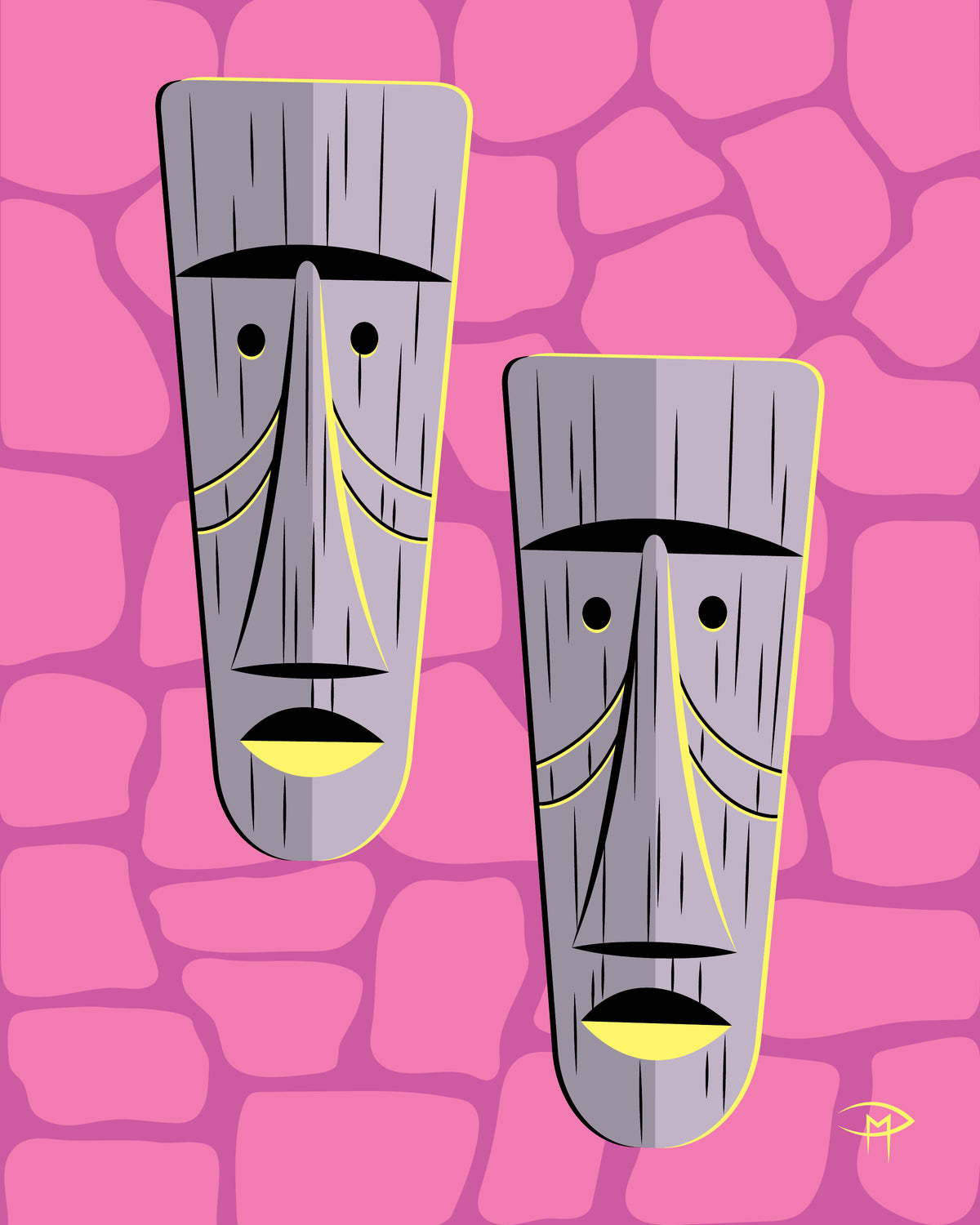 "Tiki Masks" 8"x10" Giclee Fine Art Print