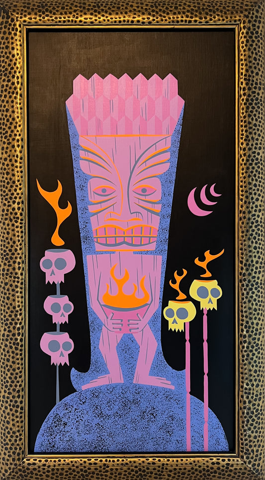 "Tiki With Flaming Pot"