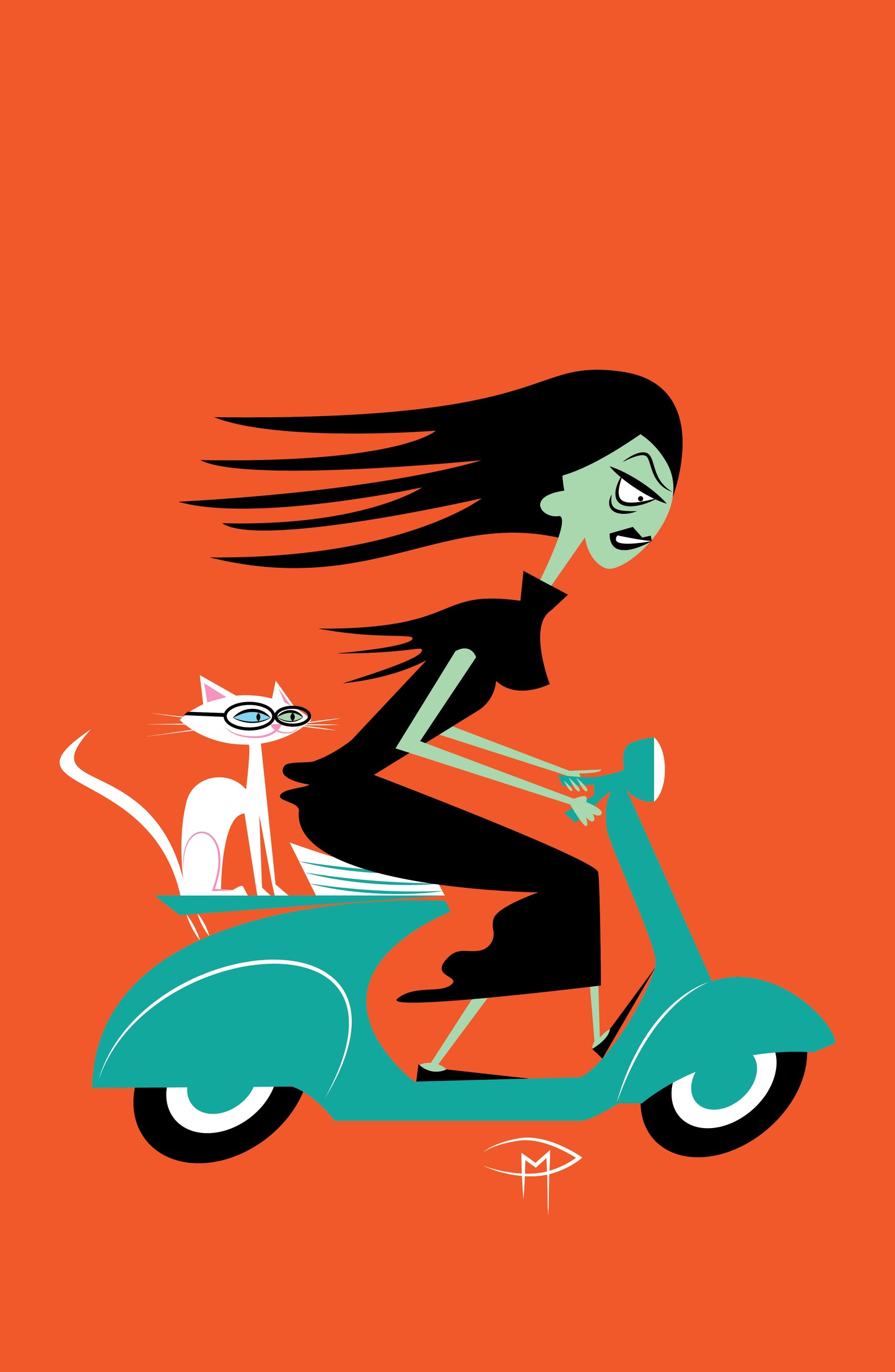 Vampira On A Vespa Poster