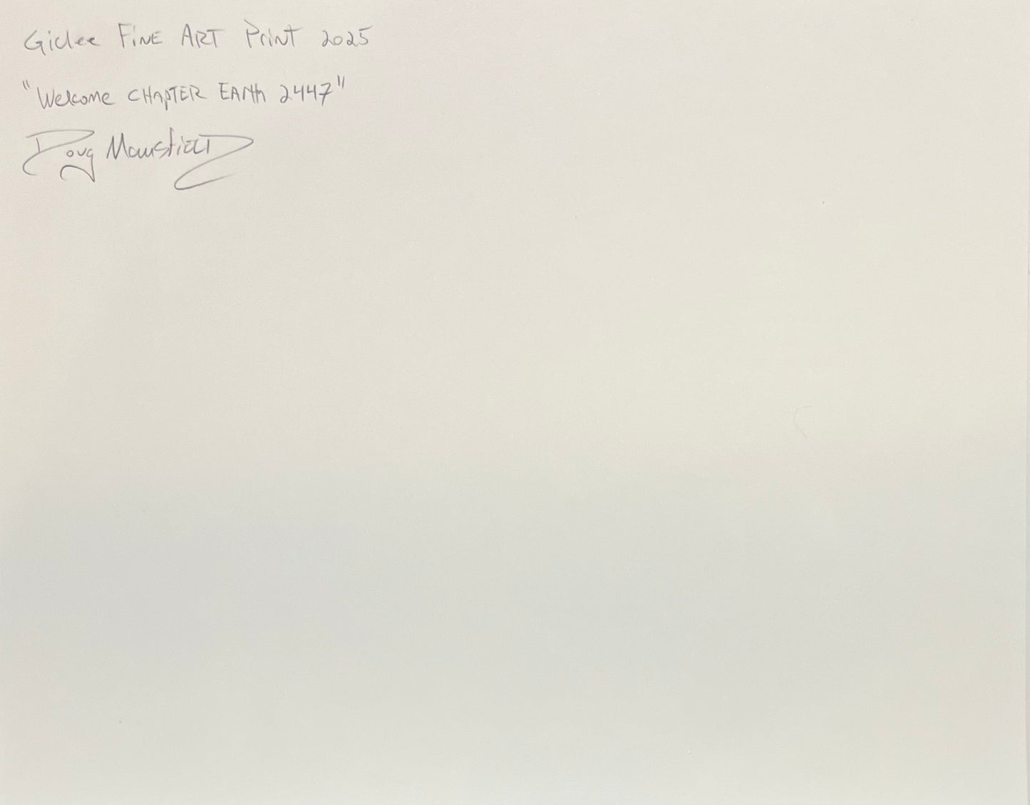 "Welcome Chapter Earth 2447" 5"x7" Giclee Fine Art Print FRAMED