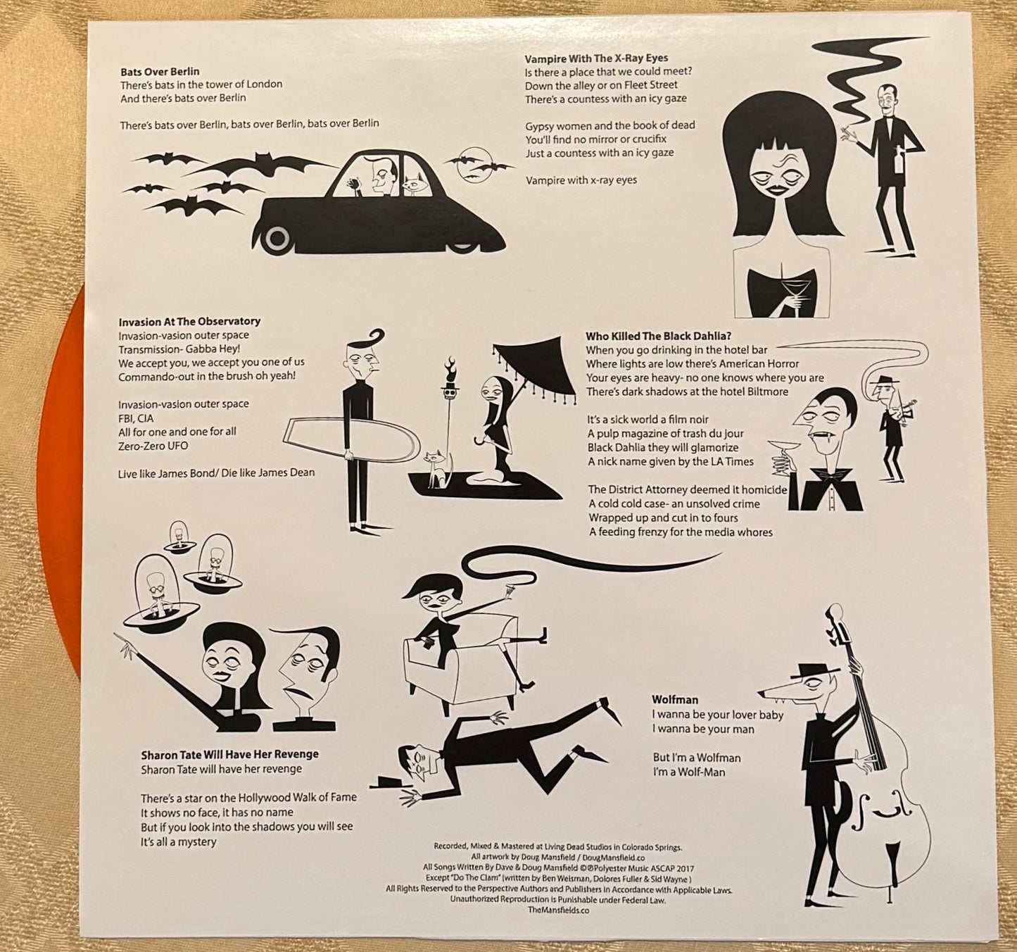 The Mansfields "Hollywood Babylon" Full Length Limited Orange Vinyl