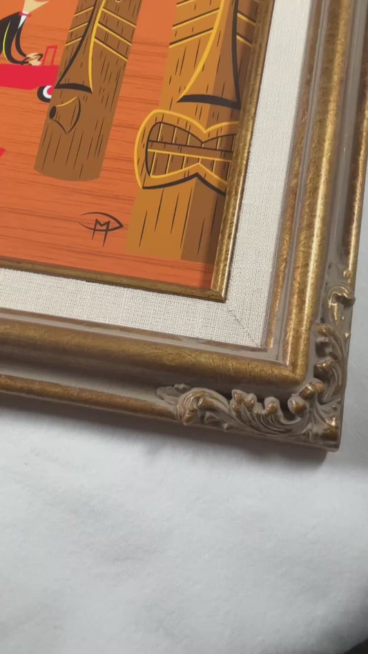 "Polynesian Parade Orange" 8"x10" Giclee Fine Art Print FRAMED