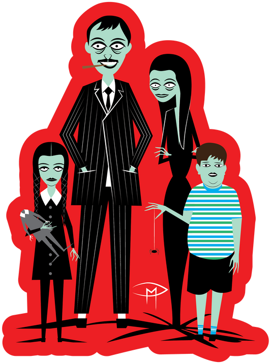 Addams Family Magnet ~Gomez Morticia Pugsley Wednesday Addams~