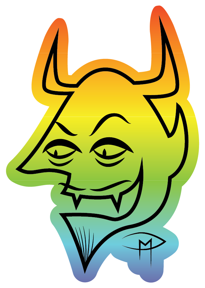 Devil Face Holographic Sticker