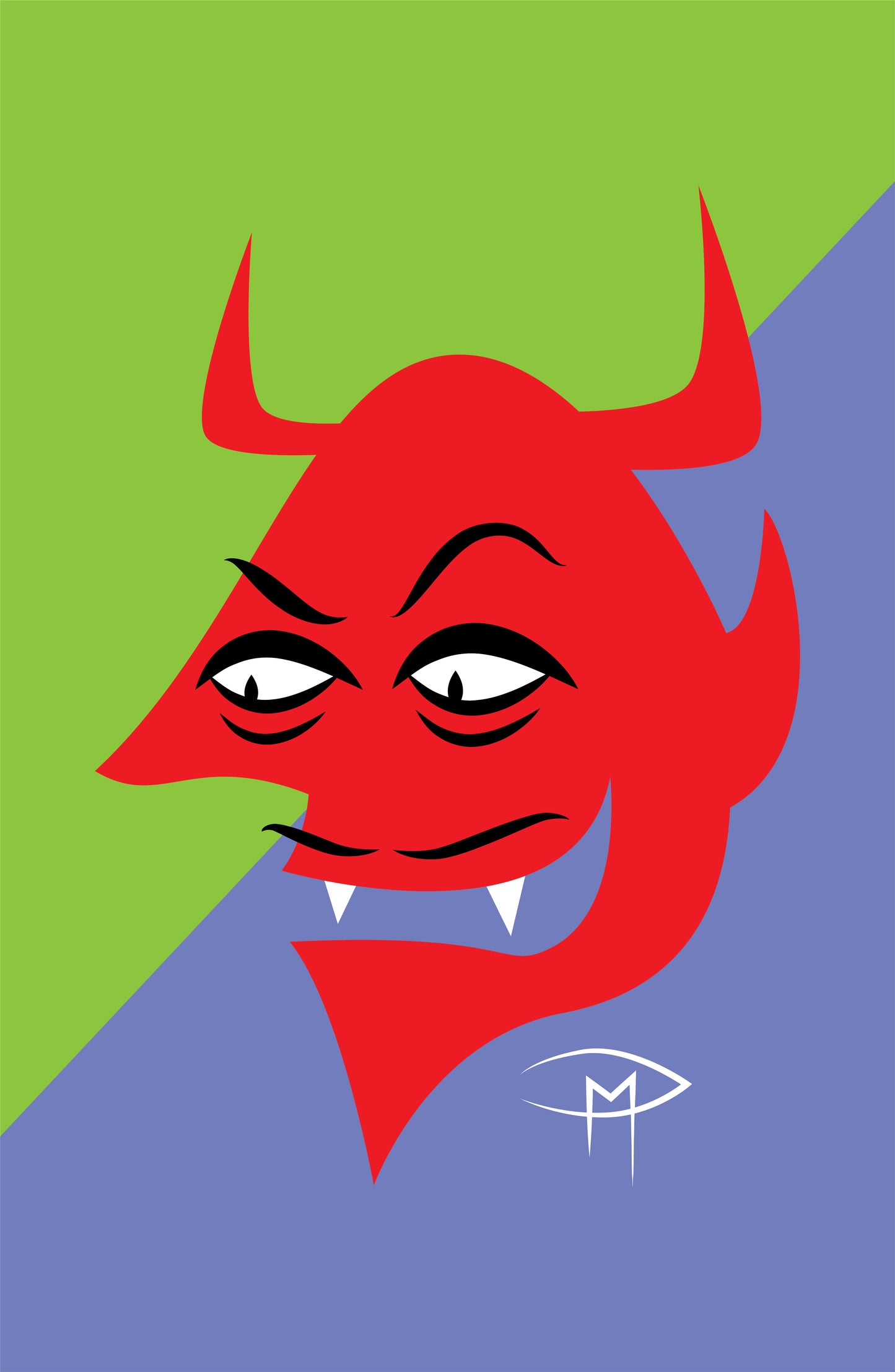 Devil Face Left Poster