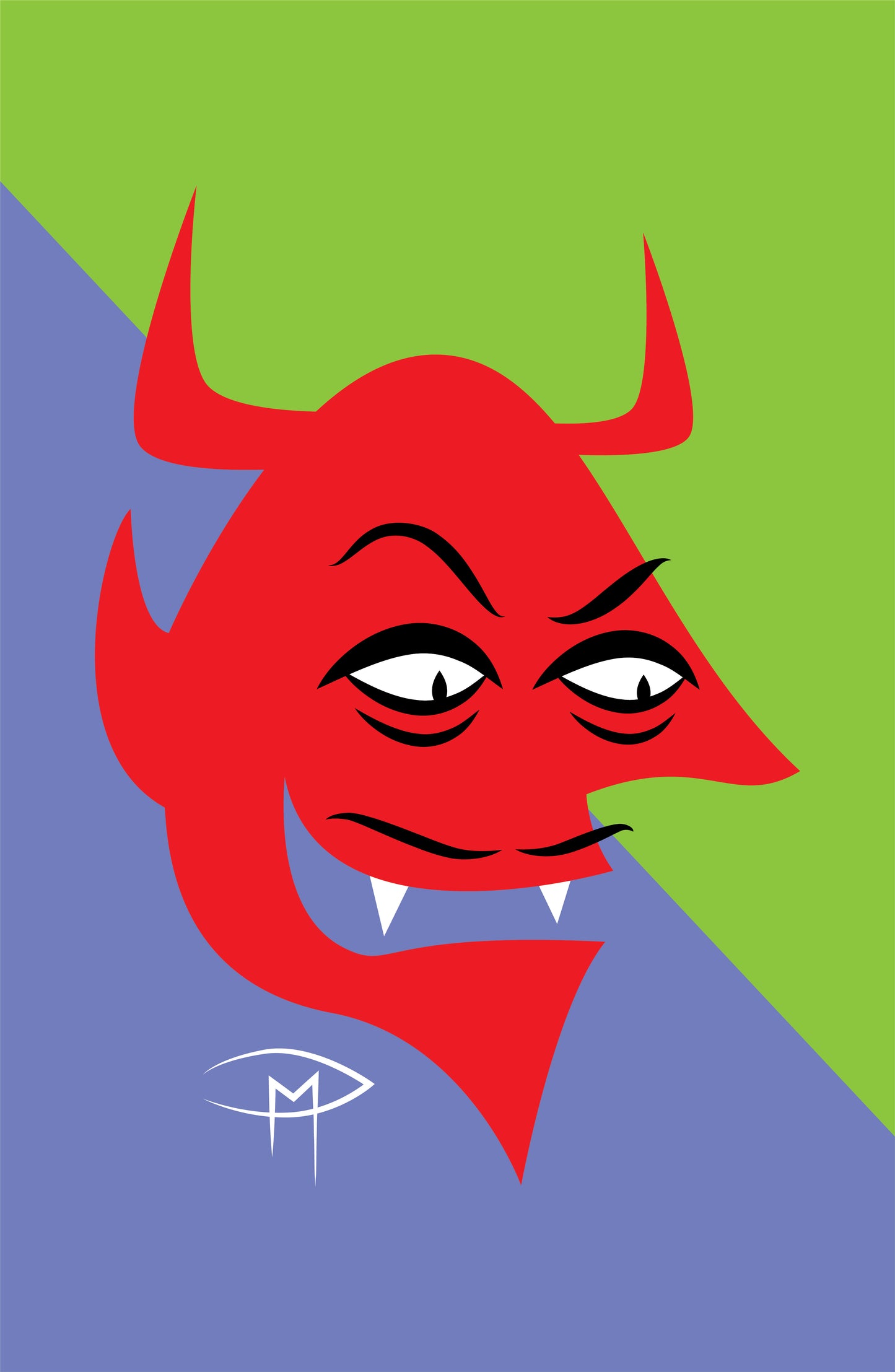 Devil Face Right Poster