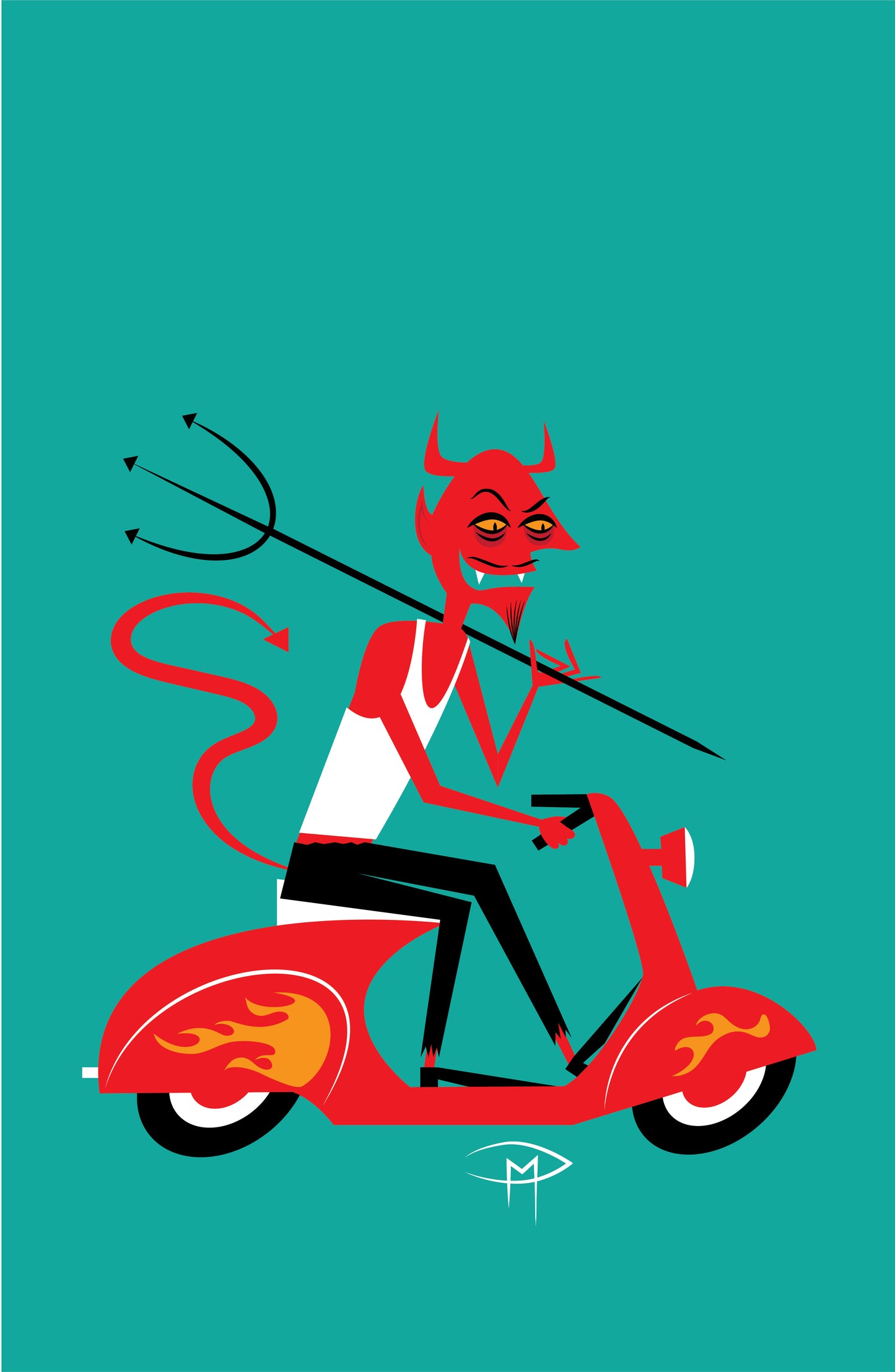 Devil On A Vespa Poster