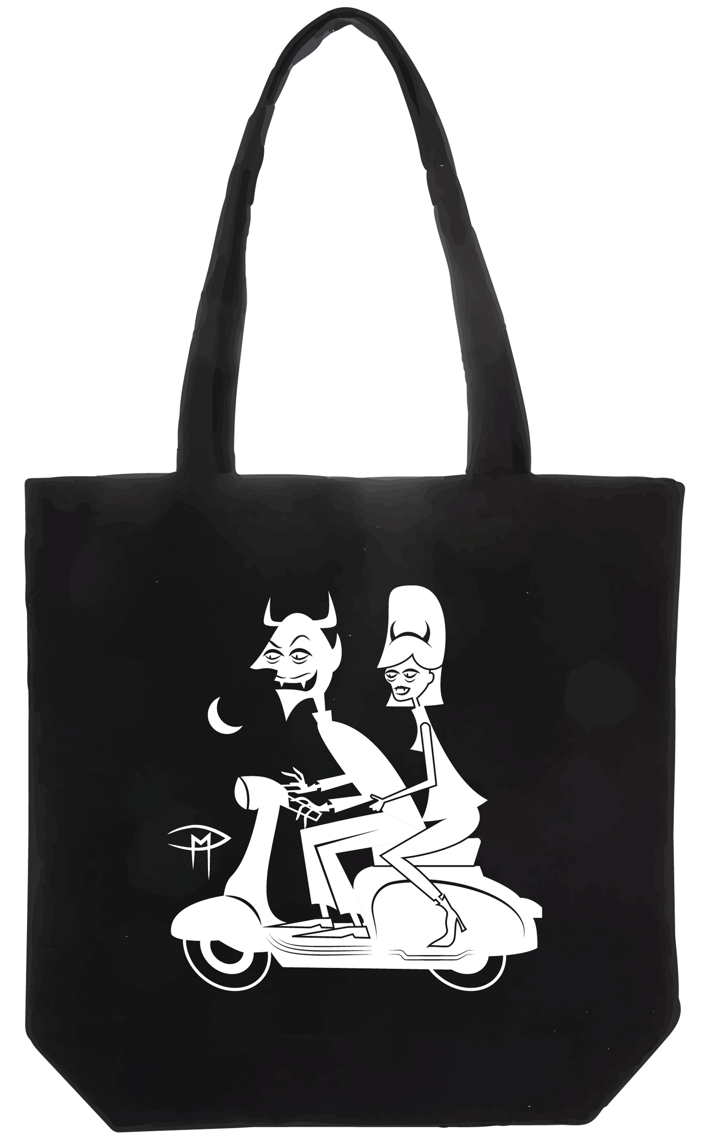 Devil's Companion Tote Bag White Shimmer Design