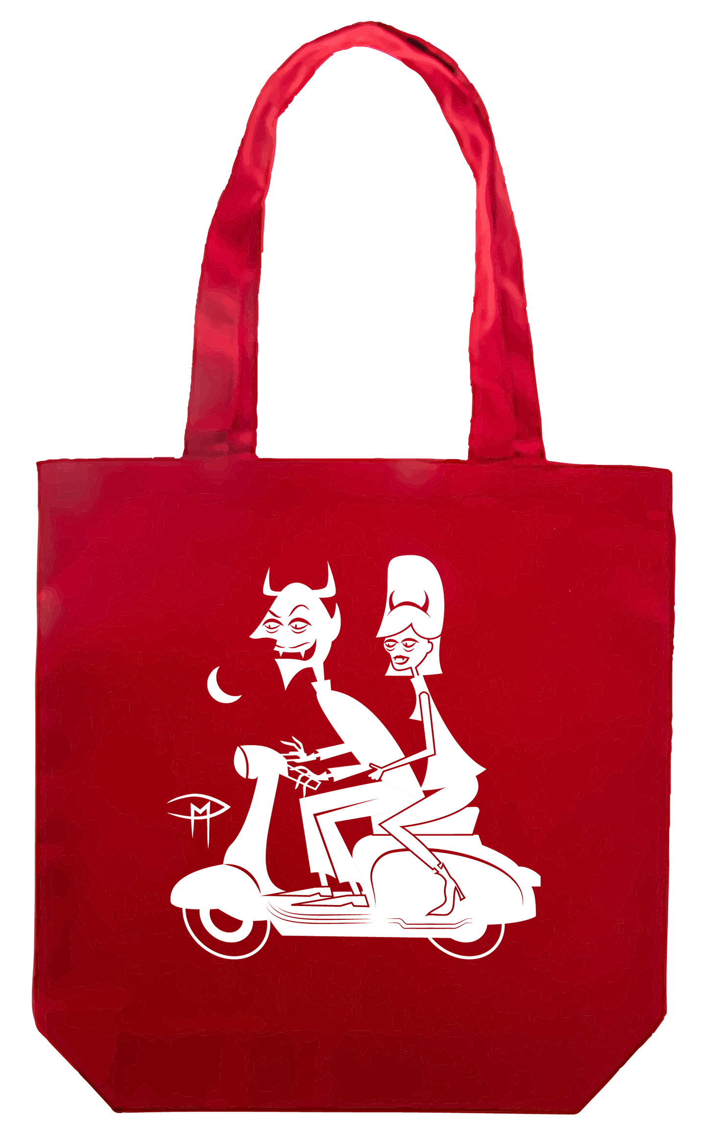 Devil's Companion Tote Bag White Shimmer Design