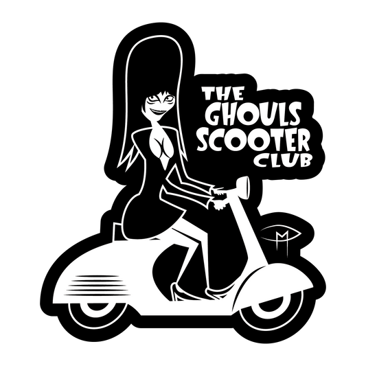 Elvira Ghouls Scooter Club Acrylic Pin