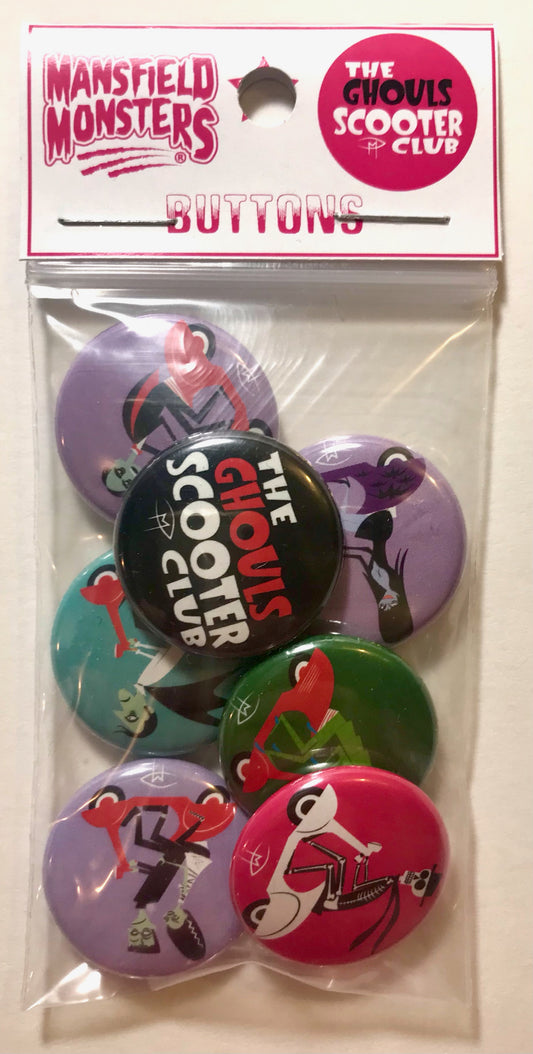 Ghouls Scooter Club 1" Button Set