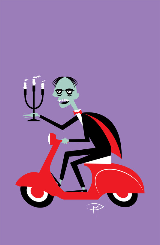 Phantom On A Vespa Poster