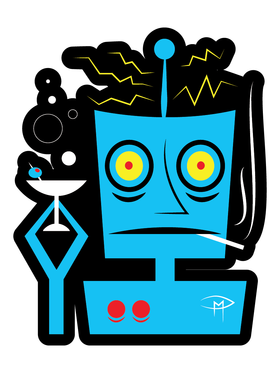 The Mansfields Robot With A Human Brain Sticker