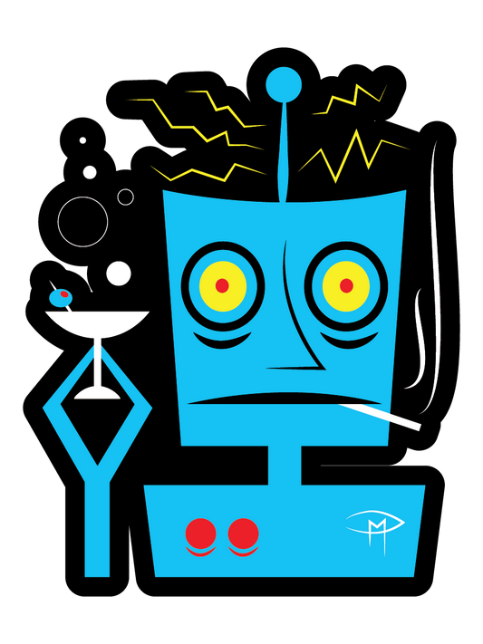 The Mansfields Robot With A Human Brain Sticker