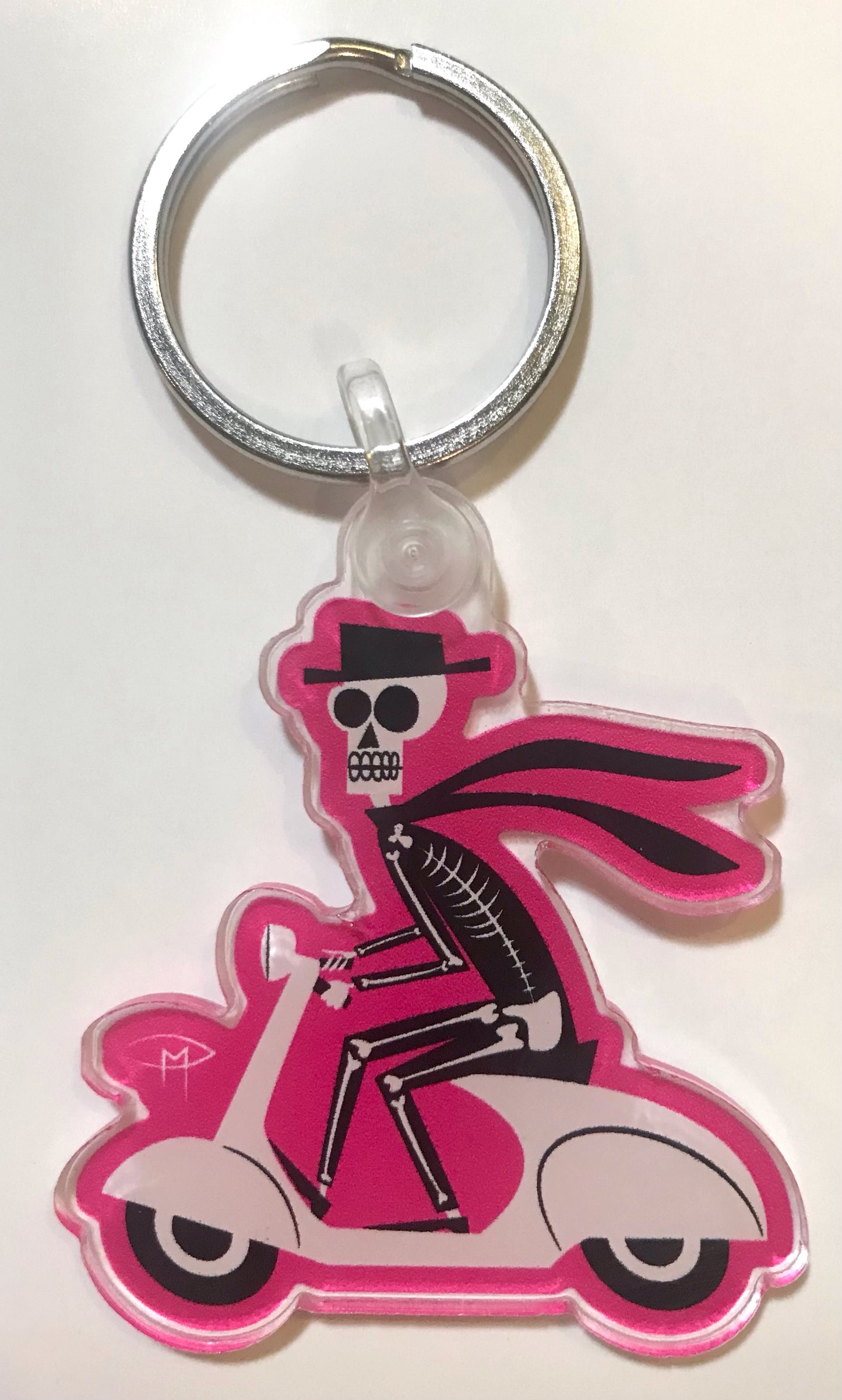 Skele On A Vespa Keychain