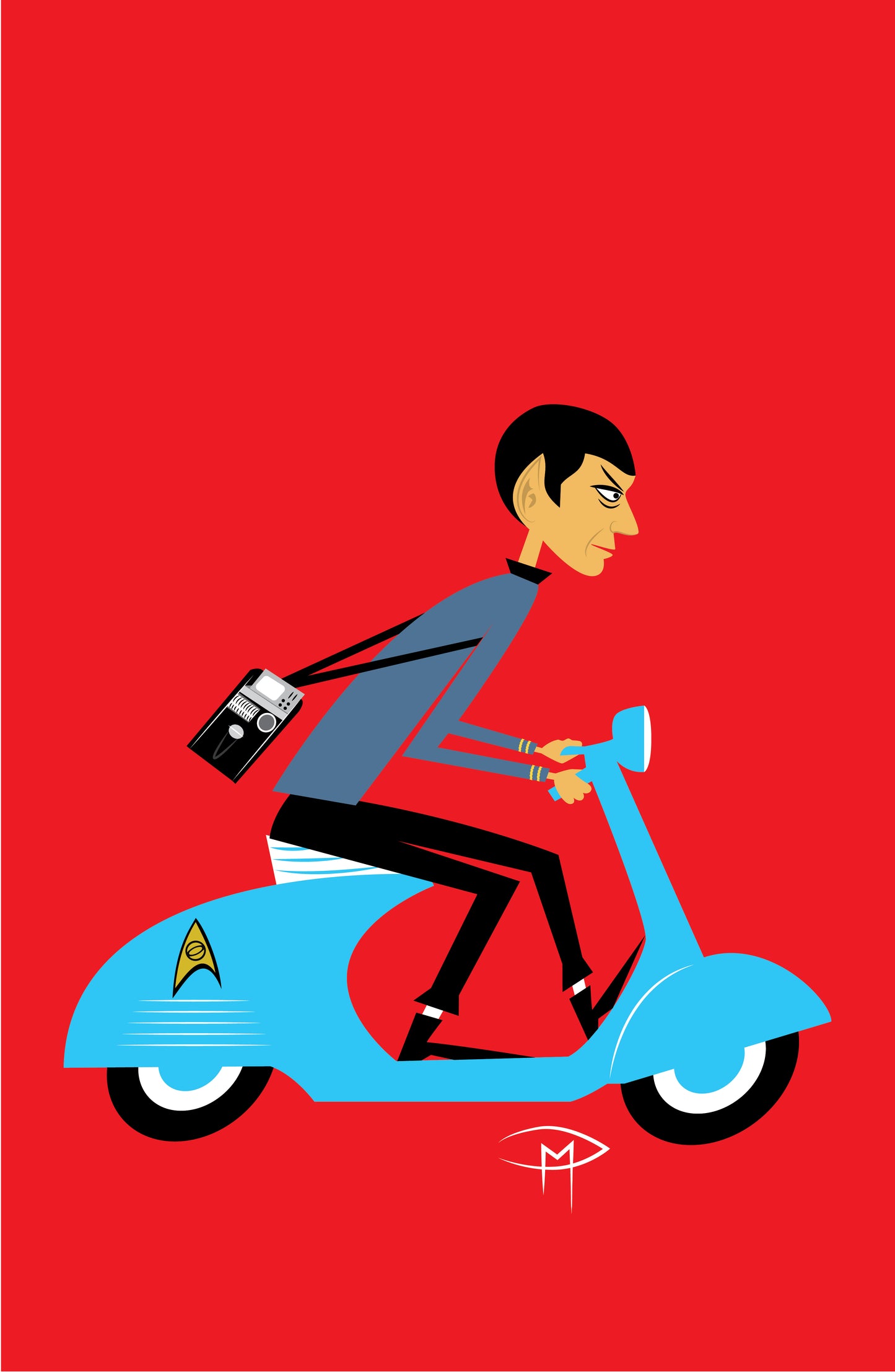 Spock On A Vespa Poster
