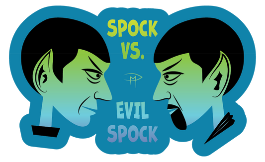 Spock Vs. Evil Spock Holographic Sticker