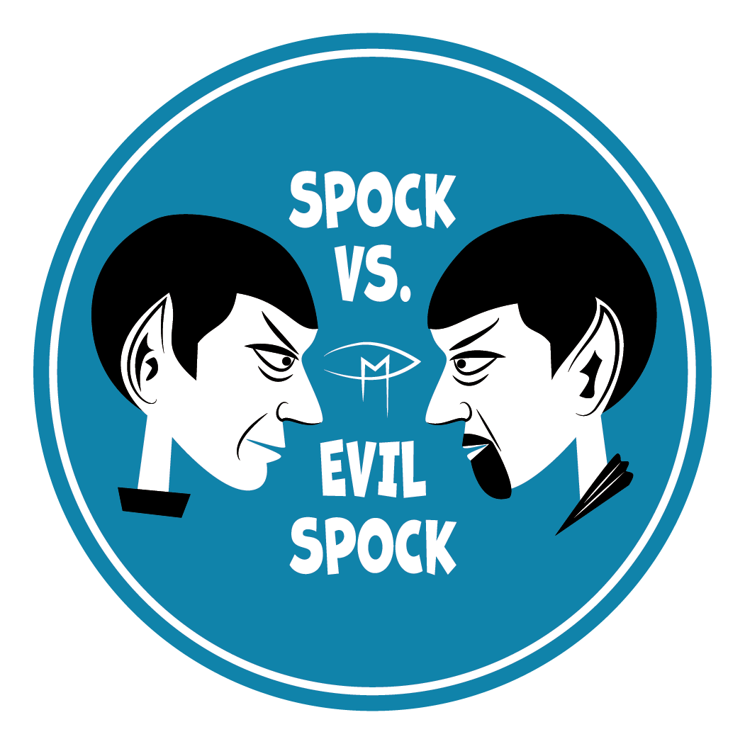 Spock Vs. Evil Spock Sticker