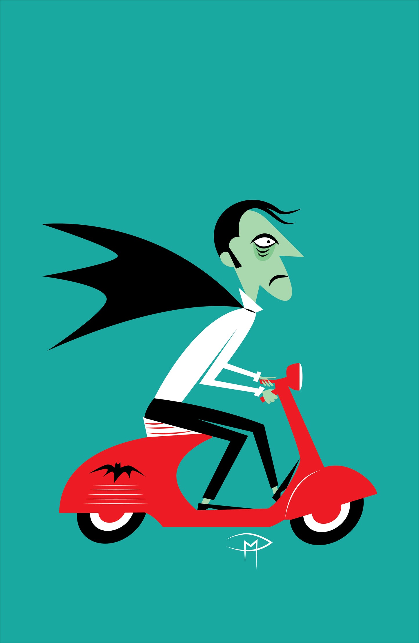 The Count On A Vespa Poster
