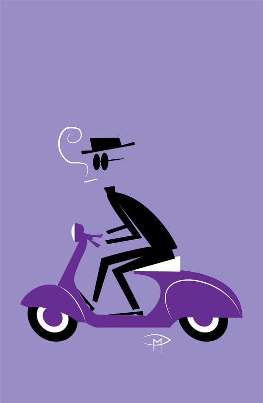 Invisible Man On A Vespa Poster