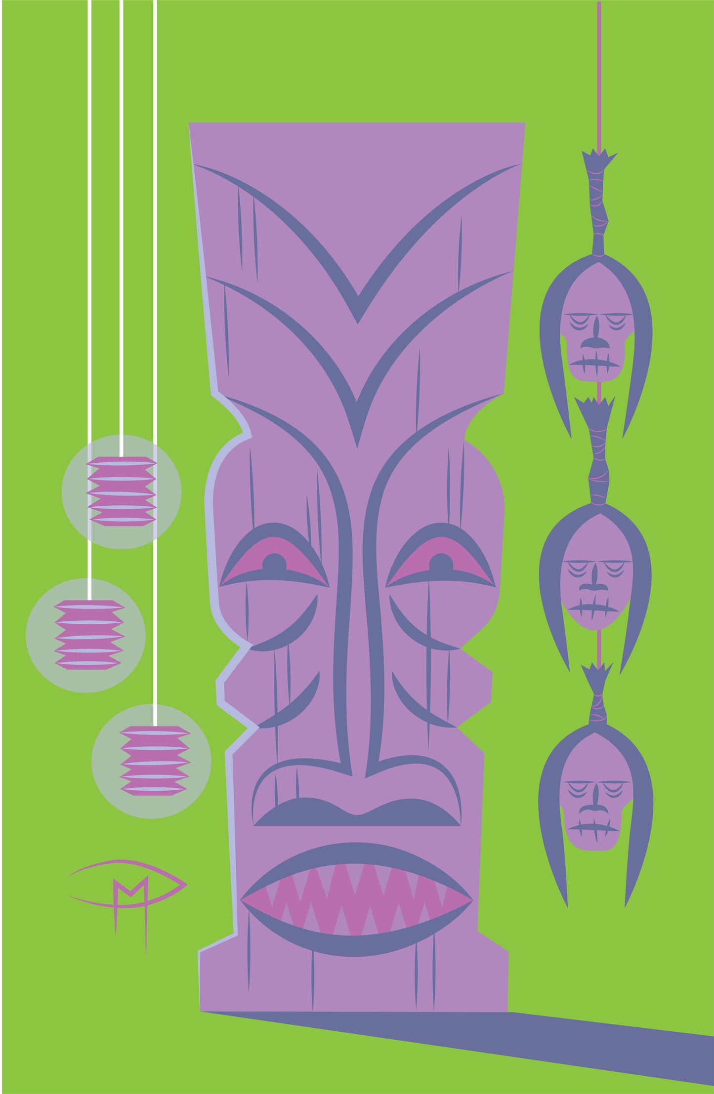 Tiki Shrunken Heads Poster