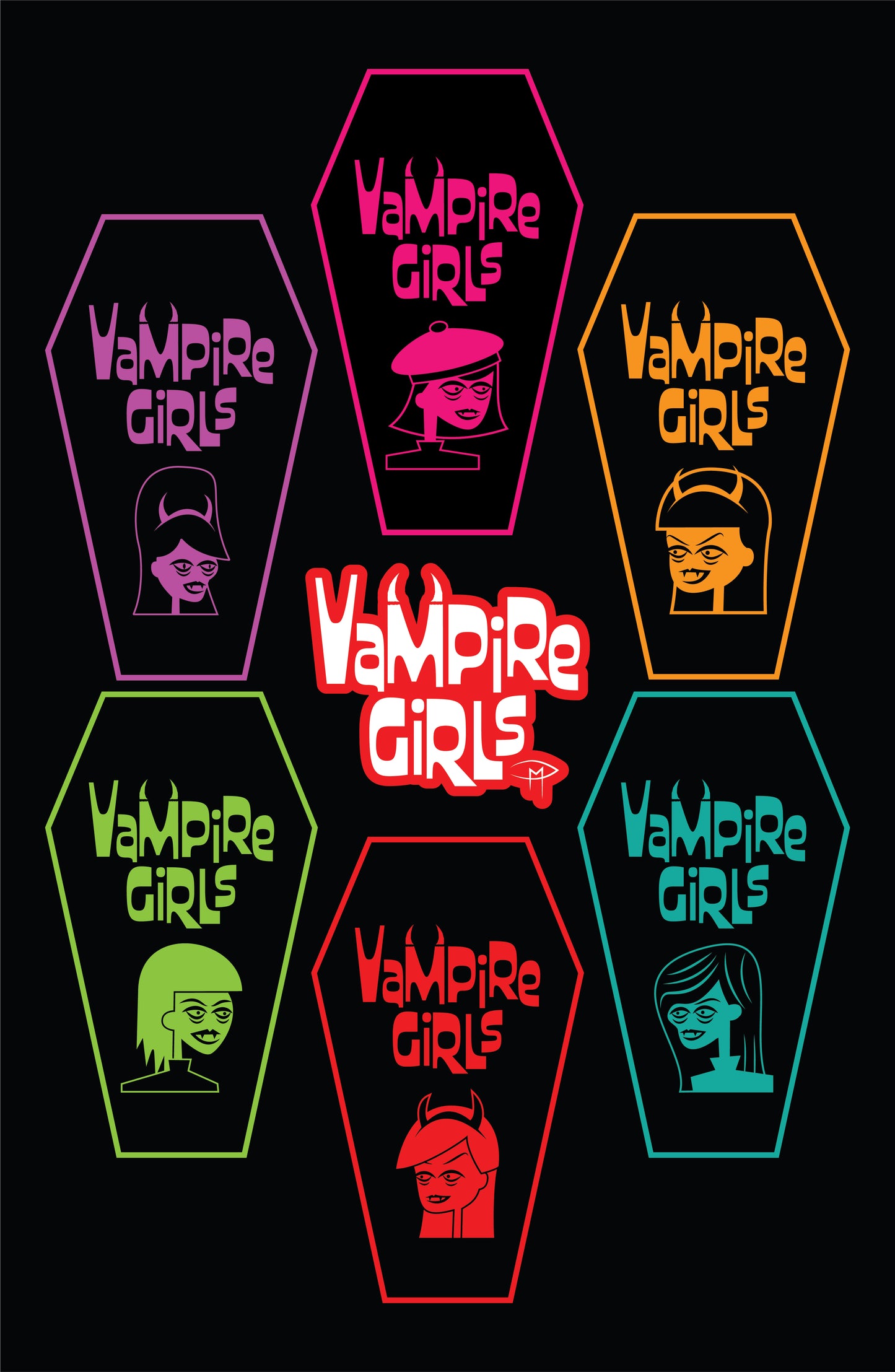 Vampire Girls Coffins Poster